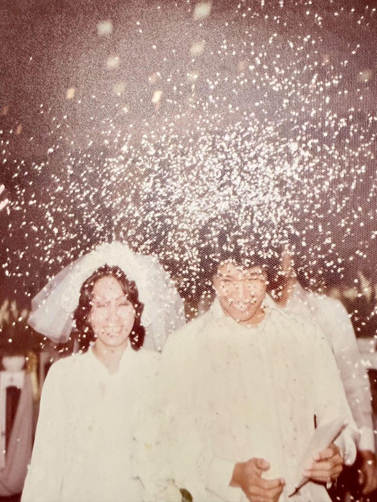 Eric & Star, wedding day, 1976