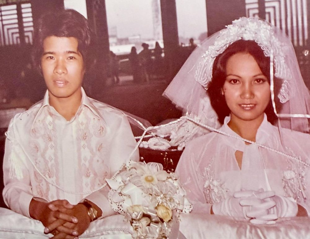 Eric & Star, wedding day, 1976