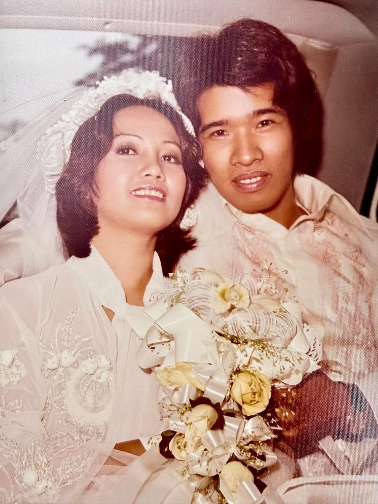 Eric & Star, wedding day, 1976