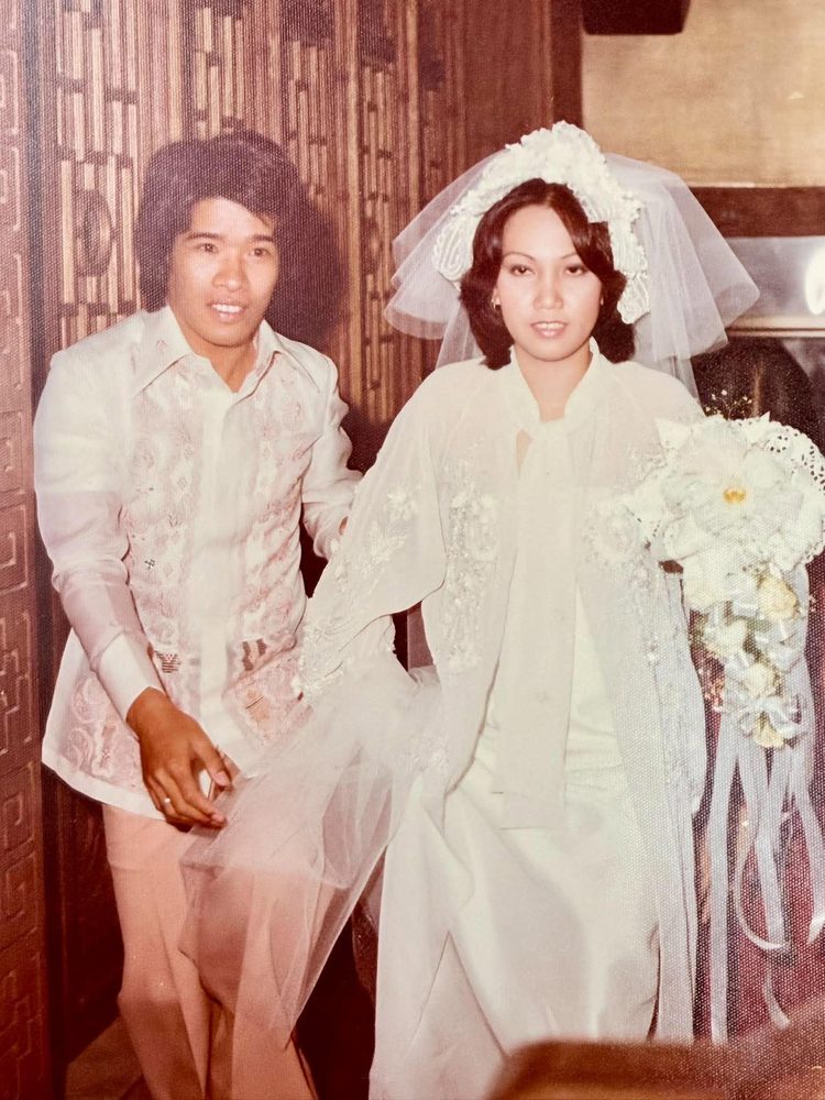 Eric & Star, wedding day, 1976